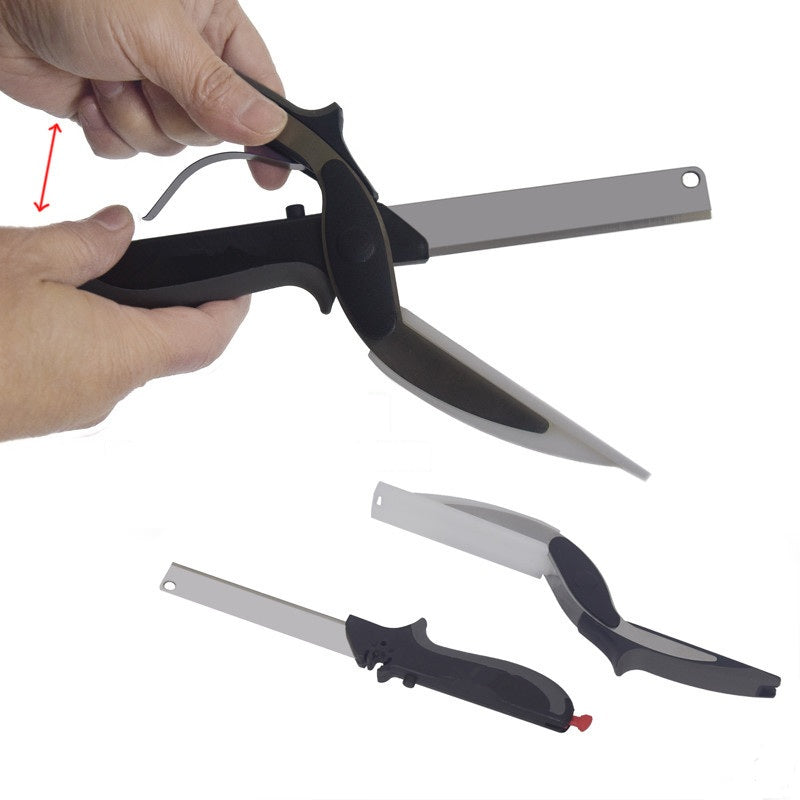 Tijeras de cocina y cuchillo con tabla 2 en 1 convertible