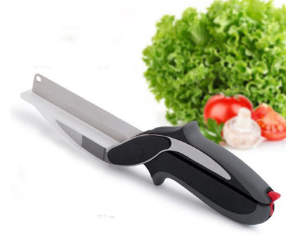 Tijeras de cocina y cuchillo con tabla 2 en 1 convertible